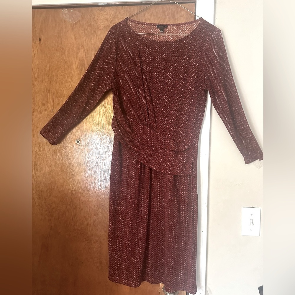 Talbots Dress Sz M Women's Business Wear Polyester/Spandex Ruched Bodice CA23147
